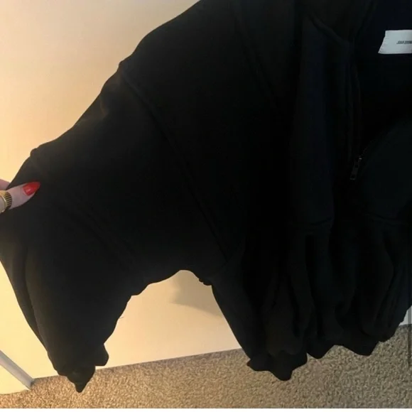 Joah Brown Half Zip Black Pullover - Picture 5 of 5